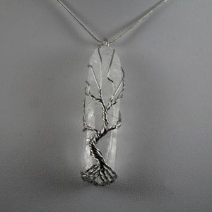 Clear Quartz Tree of Life Pendant